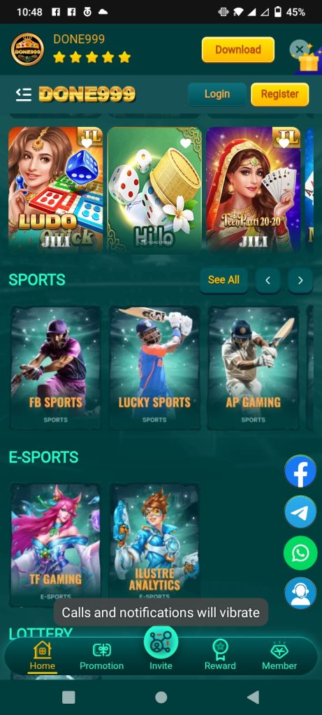 DON999 game home screen