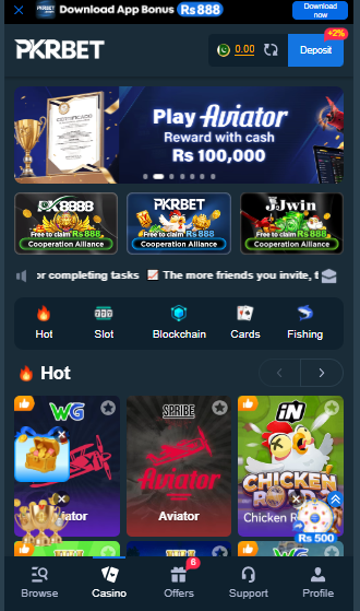 PKRBET HOME SCREEN